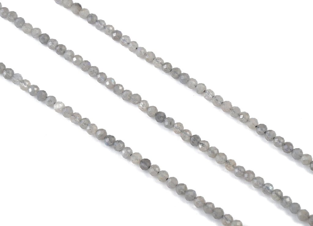 Labradorite Round Beads 3mm - 15.5 inch - Faceted Round Gemstone Beads - Natural Stone Beads - 3x3mm - NS1219 - DOMEDBAZAAR