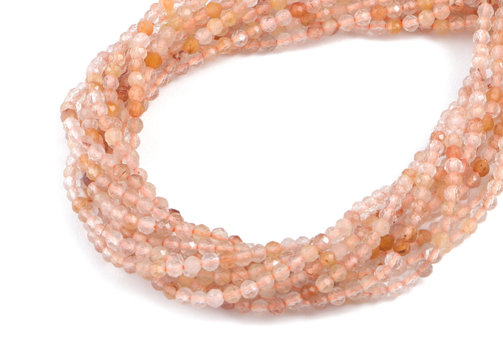 Color development Round Beads 2mm - 15.5 inch - Faceted Round Gemstone Beads - Natural Stone Beads - 2x2mm - NS1221 - DOMEDBAZAAR