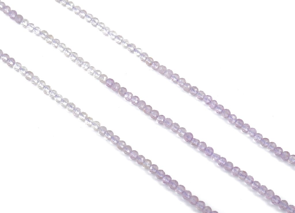 Purple Ghost Round Beads 3mm - 15.5 inch - Faceted Round Gemstone Beads - Natural Stone Beads - 3x3mm - NS1224 - DOMEDBAZAAR