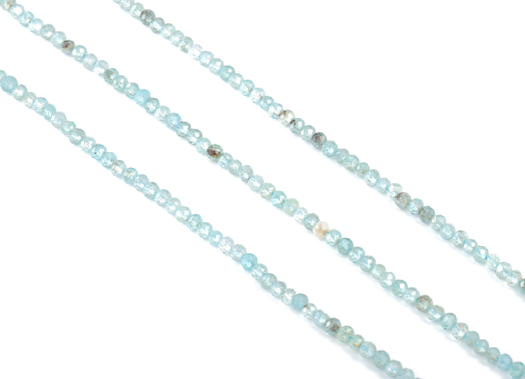 Apatite Round Beads 3mm - 15.5 inch - Faceted Round Gemstone Beads - Natural Stone Beads - 3x3mm - NS1226 - DOMEDBAZAAR