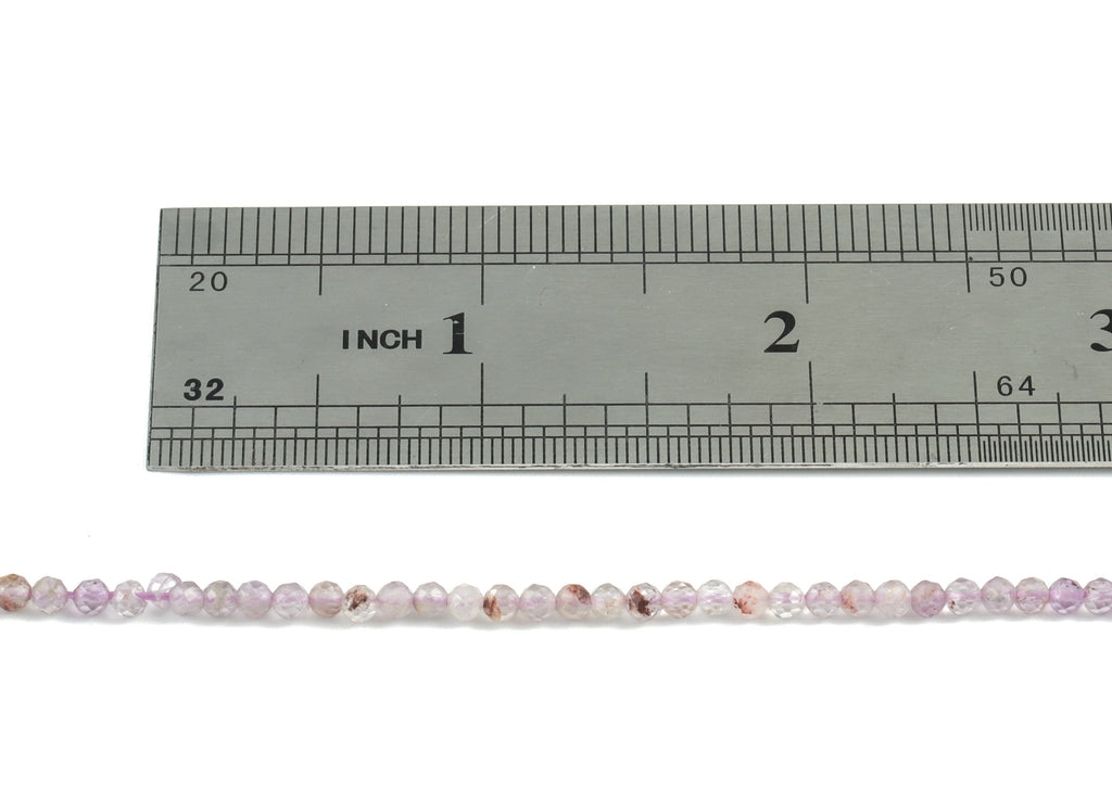 Purple Ghost Round Beads 3mm - 15.5 inch - Faceted Round Gemstone Beads - Natural Stone Beads - 3x3mm - NS1229 - DOMEDBAZAAR