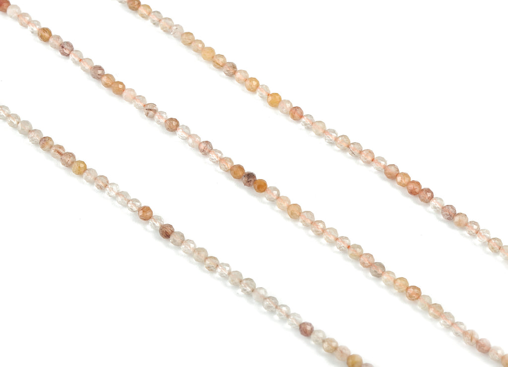 Color Development Round Beads 3mm - 15.5 inch - Faceted Round Gemstone Beads - Natural Stone Beads - 3x3mm - NS1230 - DOMEDBAZAAR