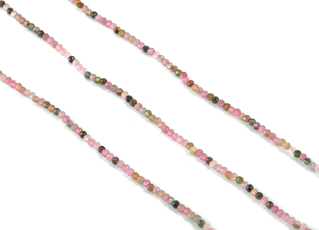 Tourmaline Round Beads 2mm - 15.5 inch - Faceted Round Gemstone Beads - Natural Stone Beads - 2x2mm - NS1237 - DOMEDBAZAAR