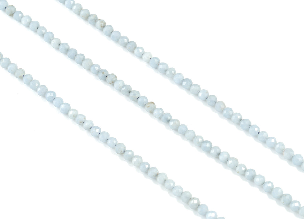 Aquamarine Stone Round Beads 4mm - 15.5 inch - Faceted Round Gemstone Beads - Natural Stone Beads - 4x4mm - NS1243 - DOMEDBAZAAR