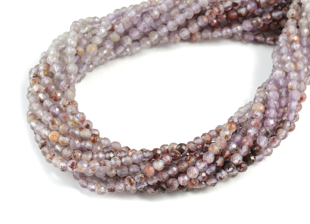 Purple Ghost Round Beads 2mm - 15.5 inch - Faceted Round Gemstone Beads - Natural Stone Beads - 2x2mm - NS1246 - DOMEDBAZAAR