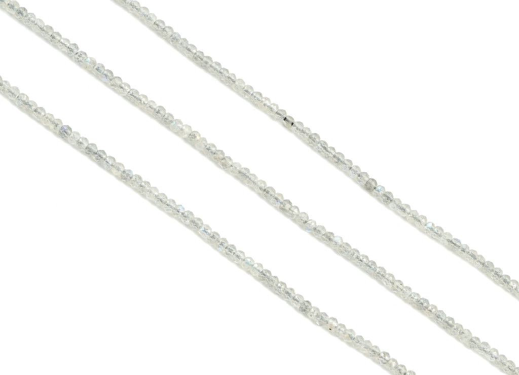 Labradorite Rondelle Beads 2-3mm - 15.5 inch - Faceted Rondelle Gemstone Beads - Natural Stone Beads - 2x3mm - NS1273 - DOMEDBAZAAR