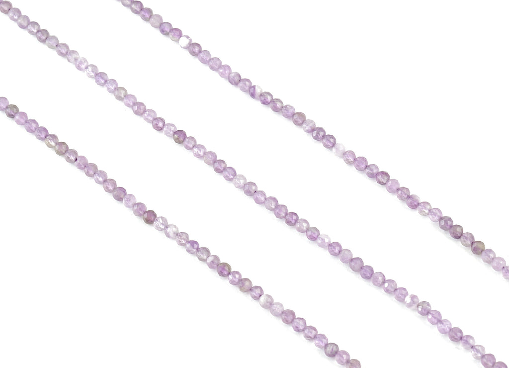 Amethyst Round Beads 2mm - 15.5 inch - Faceted Round Gemstone Beads - Natural Stone Beads - 2x2mm - NS1274 - DOMEDBAZAAR