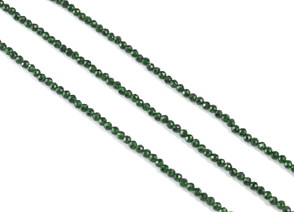 Green Sand Round Beads 3mm - 15.5 inch - Faceted Round Gemstone Beads - Natural Stone Beads - 3x3mm - NS1276 - DOMEDBAZAAR