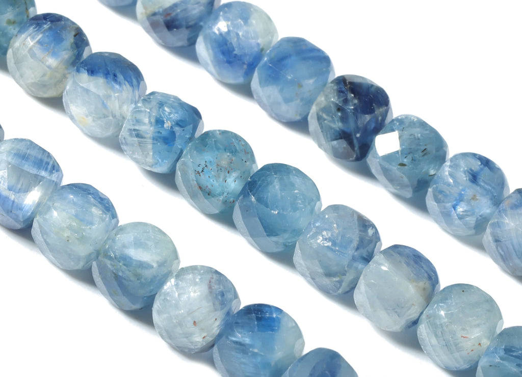 Kyanite Cube Beads 6mm - 15.5 inch - Faceted Cube Gemstone Beads - Natural Stone Beads - 6x6mm - NS1077 - DOMEDBAZAAR