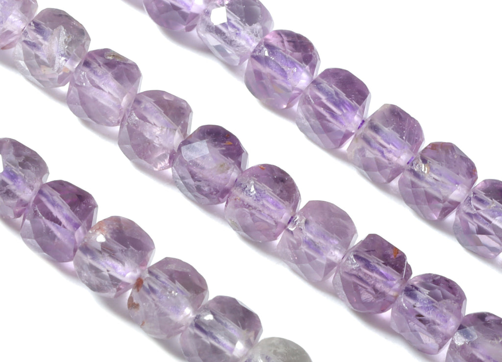 Purple Ghost Cube Beads 4mm - 15.5 inch - Faceted Cube Gemstone Beads - Natural Stone Beads  - 4x4mm - NS1081 - DOMEDBAZAAR