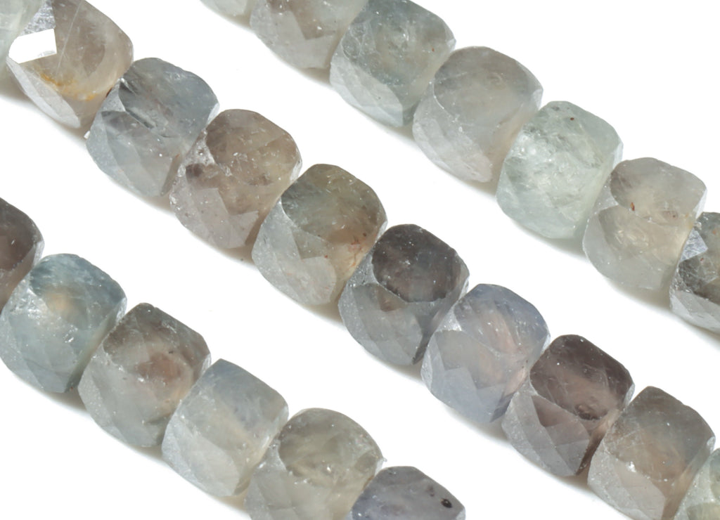 Grey Moonstone Cube Beads 4mm - 15.5 inch - Faceted Cube Gemstone Beads - Natural Stone Beads - 4x4mm - NS1120 - DOMEDBAZAAR