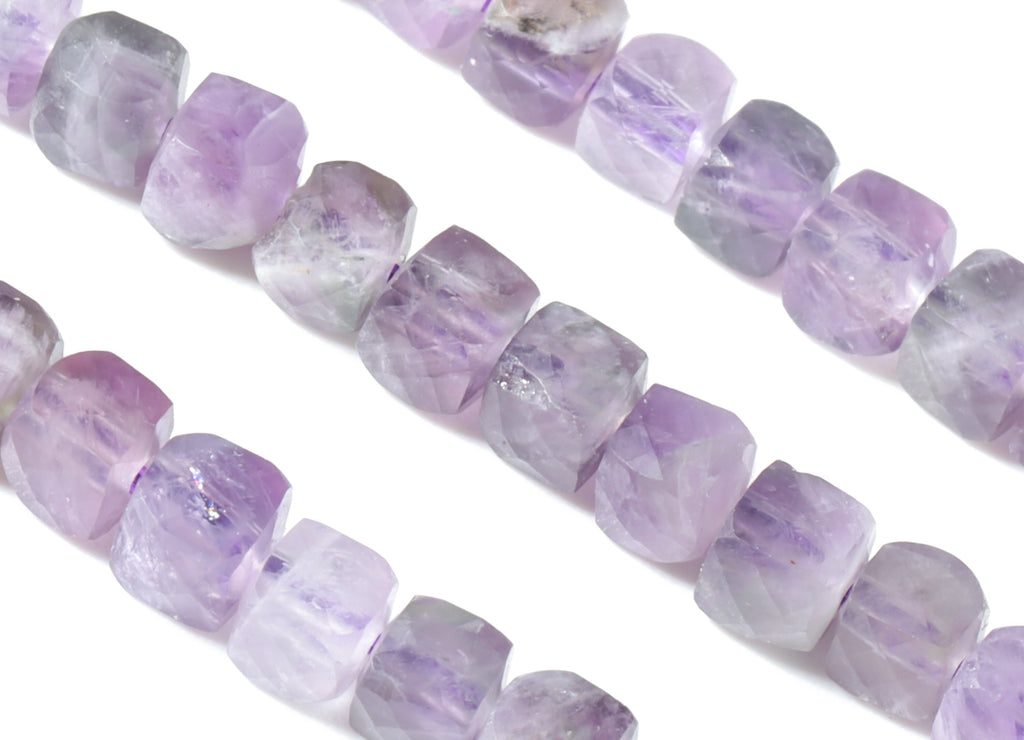 Amethyst Cube Beads 4mm - 15.5 inch - Faceted Cube Gemstone Beads - Natural Stone Beads - 4x4mm - NS1123 - DOMEDBAZAAR