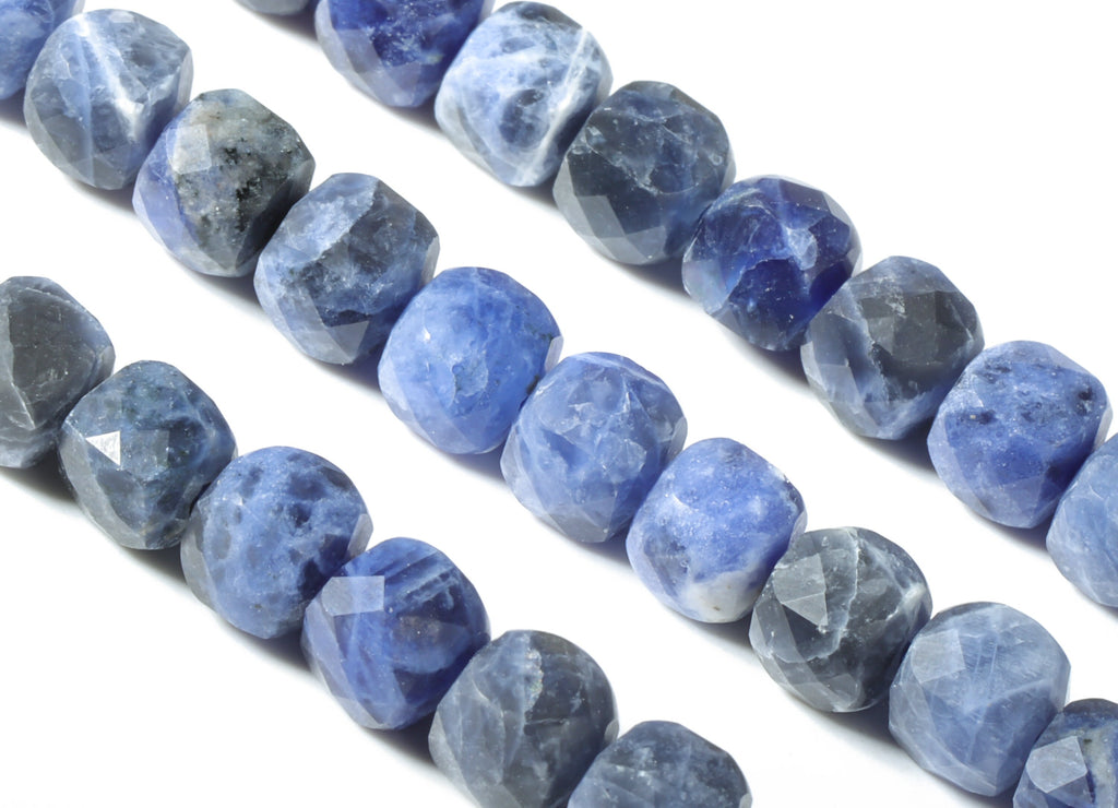Sodalite Cube Beads 5mm - 15.5 inch - Faceted Cube Gemstone Beads - Natural Stone Beads - 5x5mm - NS1124 - DOMEDBAZAAR