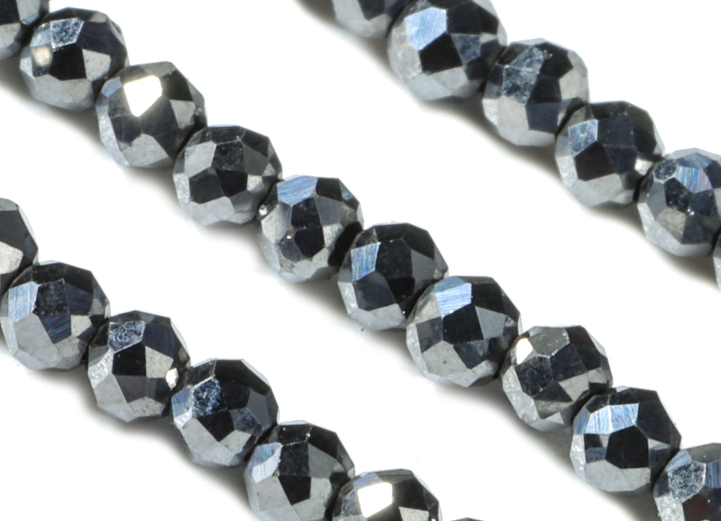 Titanium Hezi Round Beads 2mm - 15.5 inch - Faceted Round Gemstone Beads - Natural Stone Beads - 2x2mm - NS1154 - DOMEDBAZAAR