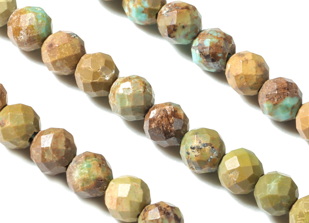 Turquoise Round Beads 3mm - 15.5 inch - Faceted Round Gemstone Beads - Natural Stone Beads - 3x3mm - NS1158 - DOMEDBAZAAR
