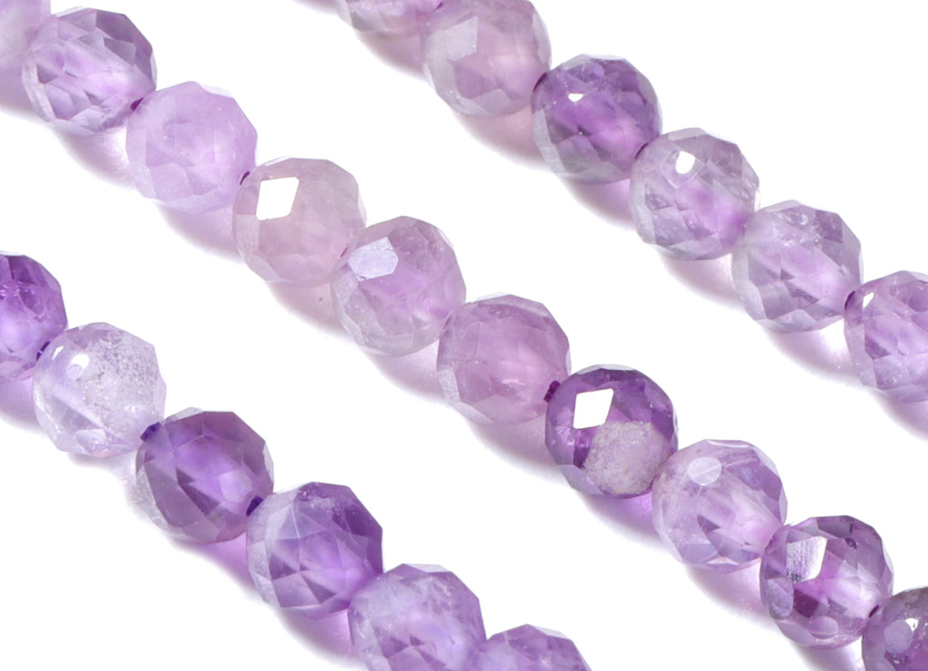 Amethyst Round Beads 3mm - 15.5 inch - Faceted Round Gemstone Beads - Natural Stone Beads- 3x3mm - NS1160 - DOMEDBAZAAR