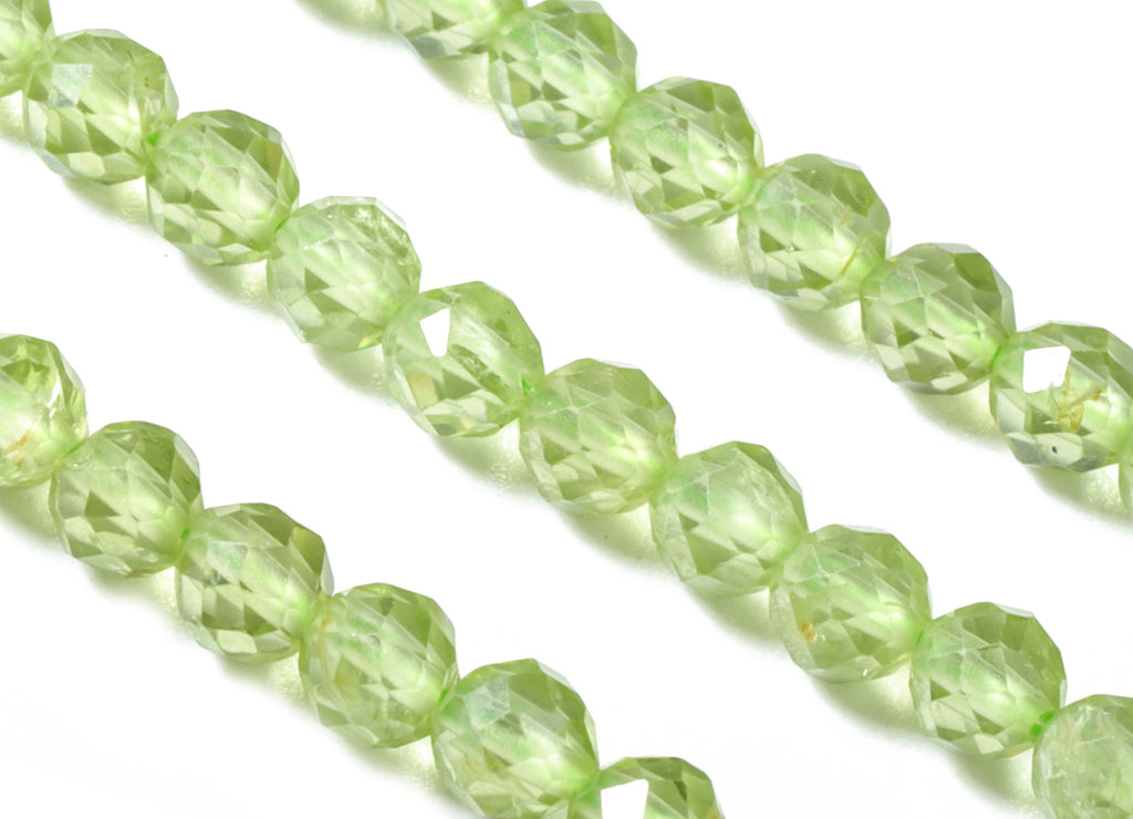 Peridot Round Beads 3mm - 15.5 inch - Faceted Round Gemstone Beads - Natural Stone Beads - 3.5x3.5mm - NS1167 - DOMEDBAZAAR