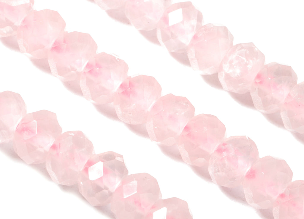 Crystal Pink Quartz Round Beads 3-5mm  - 15.5 inch - Faceted Round Gemstone Beads - Natural Stone Beads - 3x5mm - NS1175 - DOMEDBAZAAR