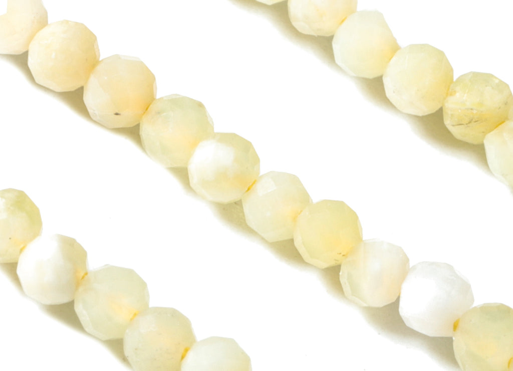 Yellow Opal  Round Beads 2mm - 15.5 inch - Faceted Round Gemstone Beads - Natural Stone Beads - 2x2mm - NS1184 - DOMEDBAZAAR