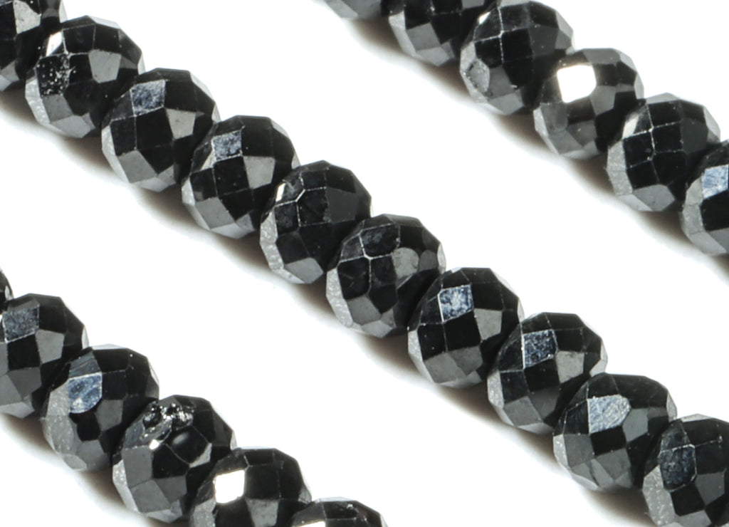 The Black Spinel Round Beads 2-3mm - 15.5 inch - Faceted Round Gemstone Beads - Natural Stone Beads - 2x3mm - NS1185 - DOMEDBAZAAR