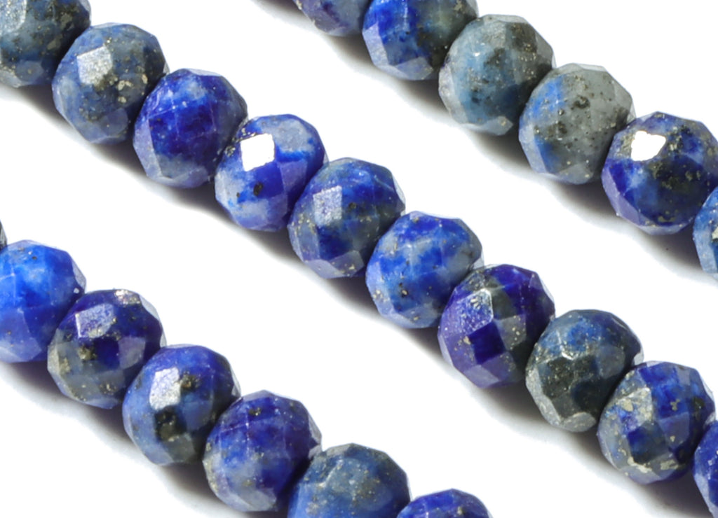 Lapis  Lazuli  Round Beads 2-3mm - 15.5 inch - Faceted Round Gemstone Beads - Natural Stone Beads - 2x3mm - NS1190 - DOMEDBAZAAR