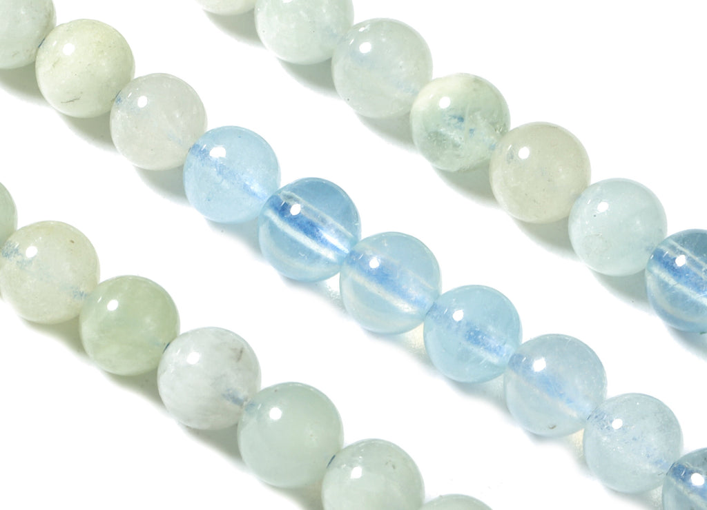 Aquamarine Round Beads 4mm - 15.5 inch - Round Gemstone Beads - Natural Stone Beads - 4x4mm - NS1194 - DOMEDBAZAAR