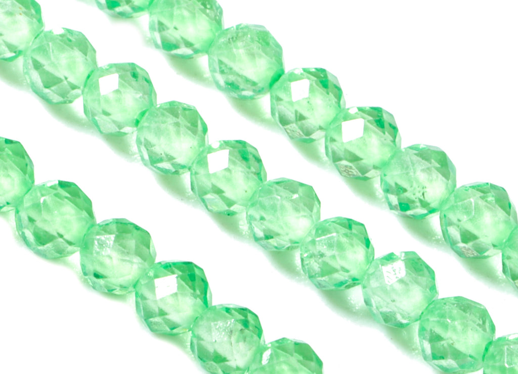 Green Crystal Round Beads 2mm - 15.5 inch - Faceted Round Gemstone Beads - Natural Stone Beads - 2x2mm - NS1200C - DOMEDBAZAAR