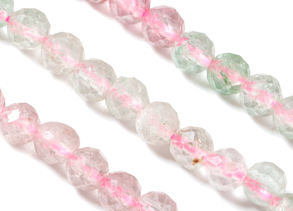 Red Green Strawberry Chrystal Round Beads 3mm - 15.5 inch - Faceted Round Gemstone Beads - Natural Stone Beads - 3x3mm - NS1216 - DOMEDBAZAAR