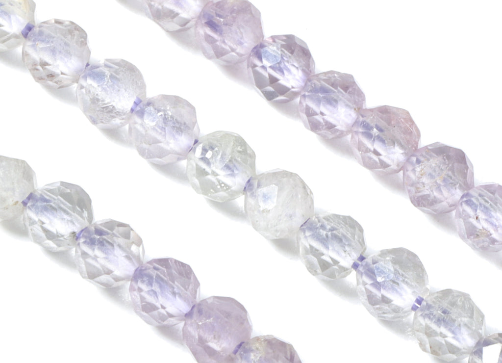 Purple Ghost Round Beads 3mm - 15.5 inch - Faceted Round Gemstone Beads - Natural Stone Beads - 3x3mm - NS1218 - DOMEDBAZAAR