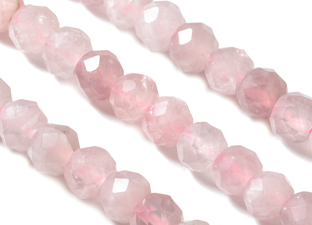 Horse Powder Jade Round Beads 3-4mm - 15.5 inch - Faceted Round Gemstone Beads - Natural Stone Beads - 3x4mm - NS1228 - DOMEDBAZAAR