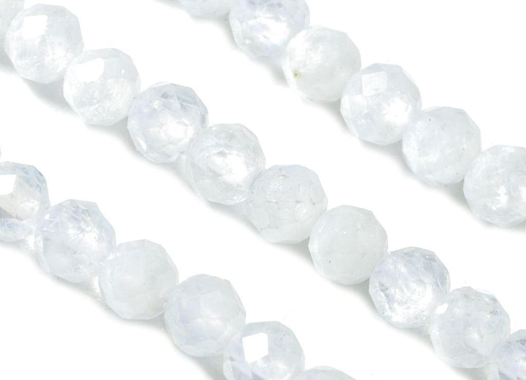 Blue Moon Round Beads 3mm - 15.5 inch - Faceted Round Gemstone Beads - Natural Stone Beads - 3x3mm - NS1236 - DOMEDBAZAAR