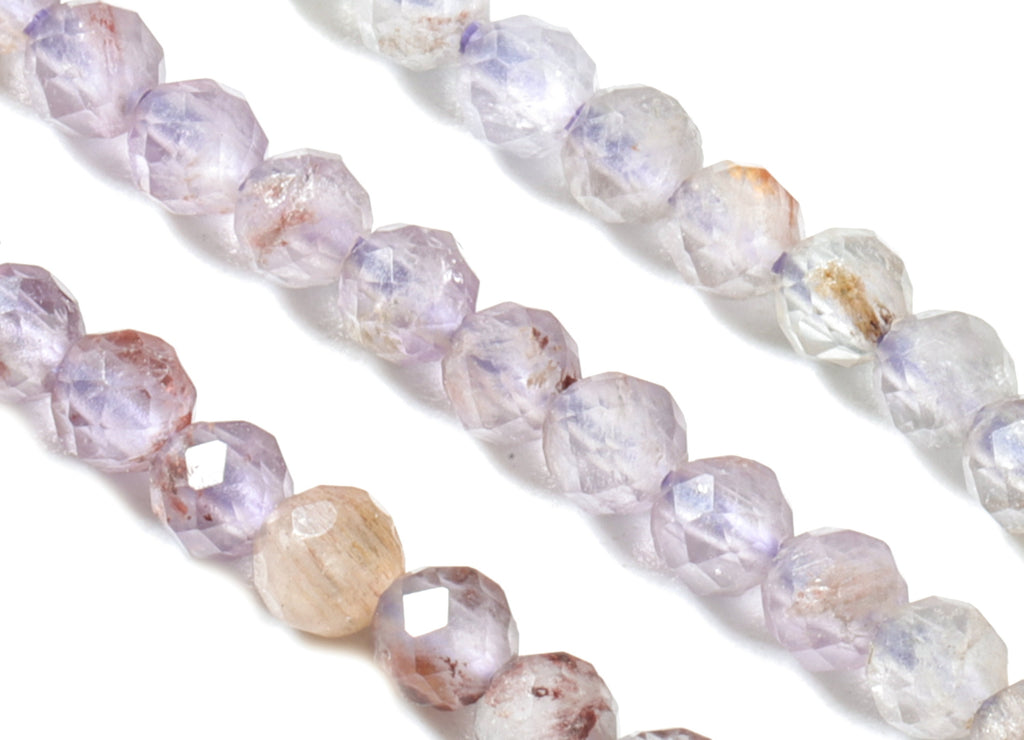 Purple Ghost Round Beads 2mm - 15.5 inch - Faceted Round Gemstone Beads - Natural Stone Beads - 2x2mm - NS1246 - DOMEDBAZAAR