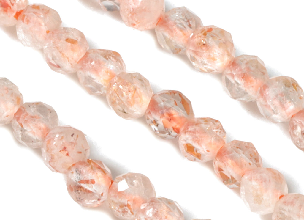 Orange Moonstone Round Beads 2mm - 15.5 inch - Faceted Round Gemstone Beads - Natural Stone Beads - 2x2mm - NS1249 - DOMEDBAZAAR