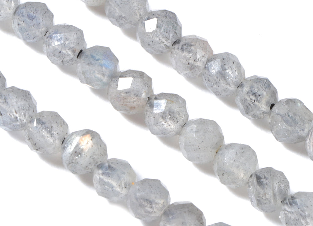 Labradorite Round Beads 3mm - 15.5 inch - Faceted Round Gemstone Beads - Natural Stone Beads - 3x3mm - NS1254 - DOMEDBAZAAR