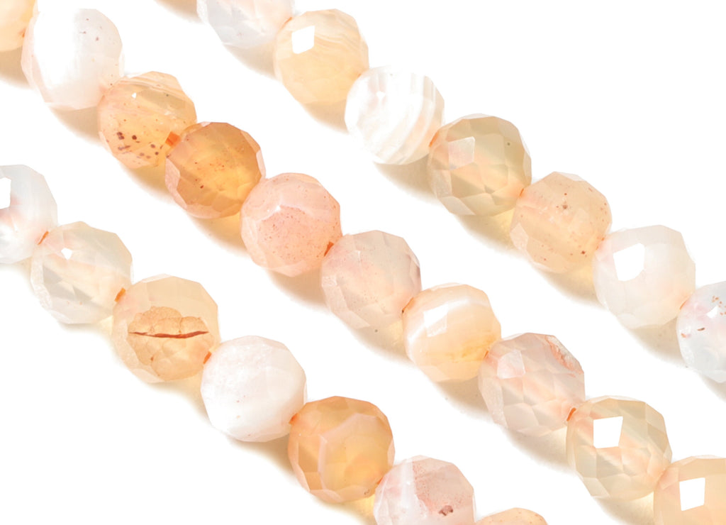 Persian Gulf Agate Round Beads 3mm - 15.5 inch - Faceted Round Gemstone Beads - Natural Stone Beads - 3x3mm - NS1256 - DOMEDBAZAAR