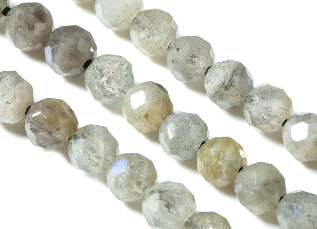 Labradorite Natural Stone Round Beads 4mm - 15.5 inch - Faceted Round Gemstone Beads - Natural Stone Beads - 4x4mm - NS1259 - DOMEDBAZAAR