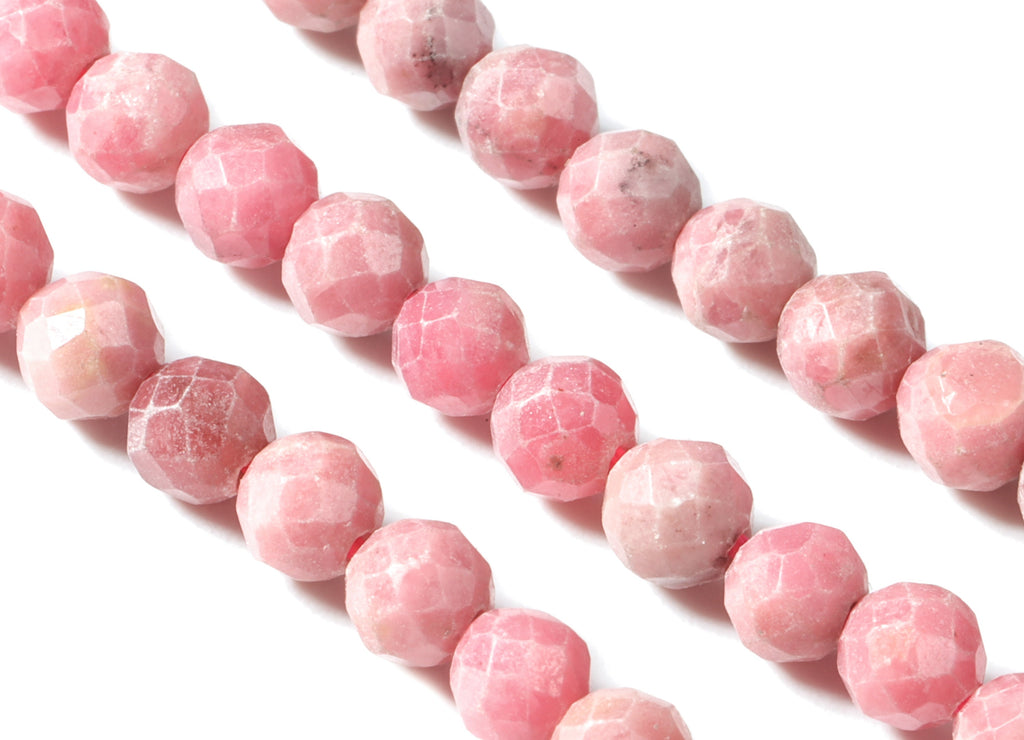 Rose Stone Round Beads 3mm - 15.5 inch - Faceted Round Gemstone Beads - Natural Stone Beads - 3x3mm - NS1260 - DOMEDBAZAAR