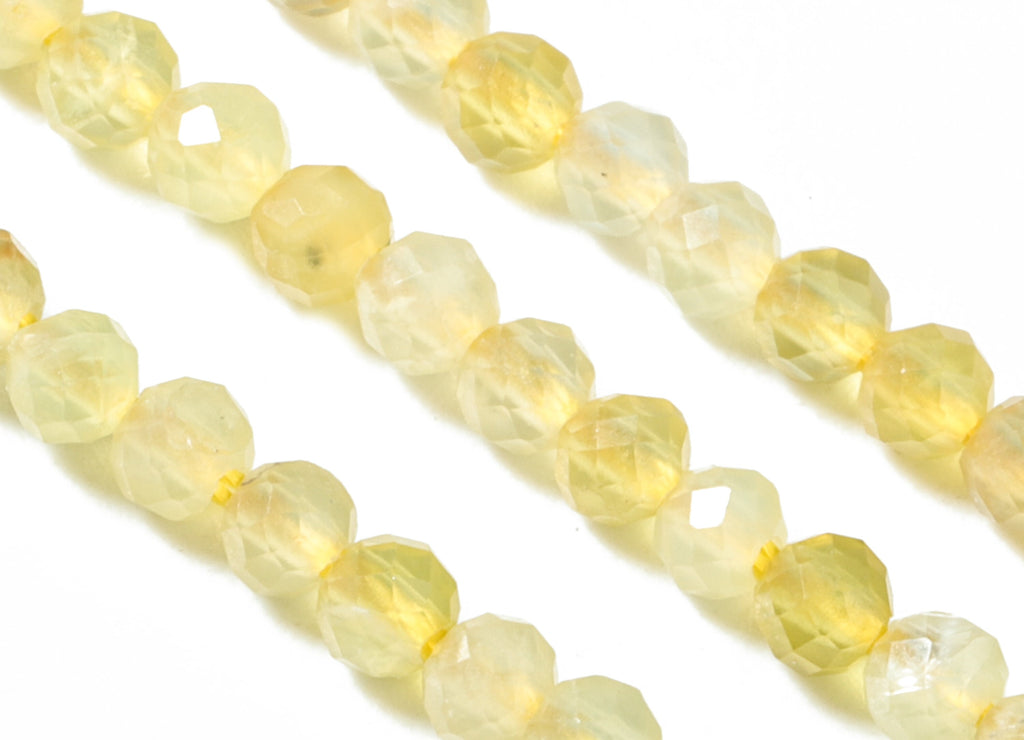 Yellow Opal Round Beads 2mm - 15.5 inch - Faceted Round Gemstone Beads - Natural Stone Beads - 2x2mm - NS1266 - DOMEDBAZAAR