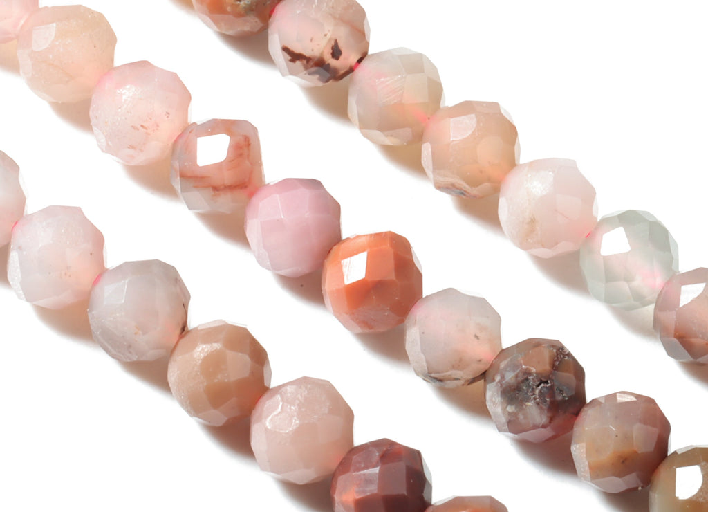 Agate Stone Round Beads 4mm - 15.5 inch - Faceted Round Gemstone Beads - Natural Stone Beads - 4x4mm - NS1271 - DOMEDBAZAAR