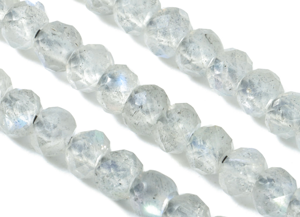 Labradorite Rondelle Beads 2-3mm - 15.5 inch - Faceted Rondelle Gemstone Beads - Natural Stone Beads - 2x3mm - NS1273 - DOMEDBAZAAR
