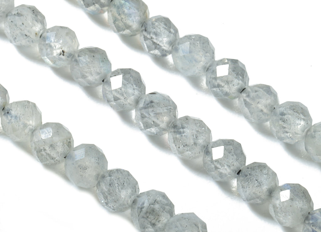 Labradorite Round Beads 3mm - 15.5 inch - Faceted Round Gemstone Beads - Natural Stone Beads - 3x3mm - NS1279 - DOMEDBAZAAR