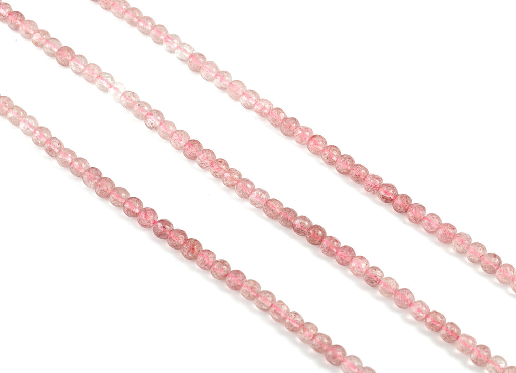 Strawberry Round Beads 4mm - 15.5 inch -  Round Gemstone Beads - Natural Stone Beads  - 4x4mm - NS1067 - DOMEDBAZAAR
