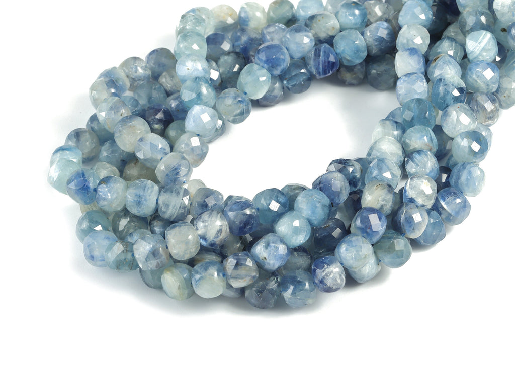 Kyanite Cube Beads 6mm - 15.5 inch - Faceted Cube Gemstone Beads - Natural Stone Beads - 6x6mm - NS1077 - DOMEDBAZAAR