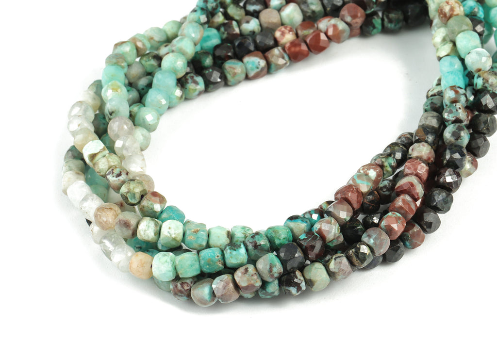 Sodalite Cube Beads 4mm - 15.5 inch - Faceted Cube Gemstone Beads - Natural Stone Beads - 4x4mm - NS1131 - DOMEDBAZAAR