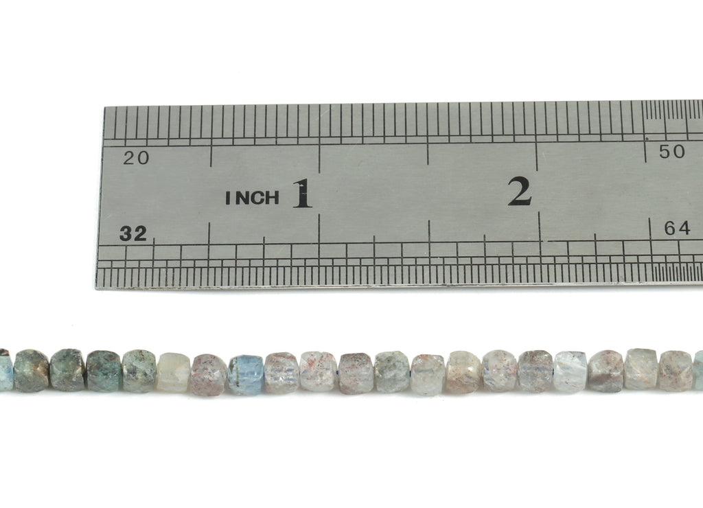 Kyanite Cube Beads 4mm - 15.5 inch - Faceted Cube Gemstone Beads - Natural Stone Beads - 4x4mm - NS1138 - DOMEDBAZAAR