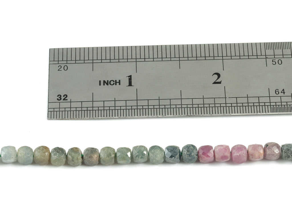 Colour Jewel Cube Beads 4mm - 15.5 inch - Faceted Cube Gemstone Beads - Natural Stone Beads - 4x4mm - NS1140 - DOMEDBAZAAR