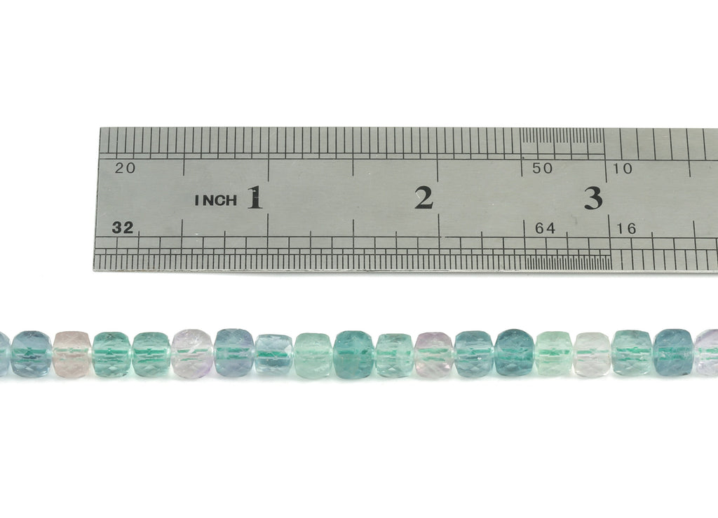Flourite Cube Beads 6mm - 15.5 inch - Faceted Cube Gemstone Beads - Natural Stone Beads - 6x6mm - NS1144 - DOMEDBAZAAR