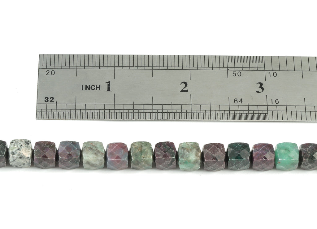 Ruby Zoisite Cube Beads 8mm - 15.5 inch - Faceted Cube Gemstone Beads - Natural Stone Beads - 8x8mm - NS1146 - DOMEDBAZAAR