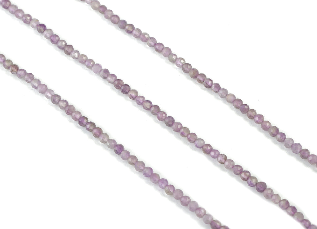 Amethyst Round Beads 2mm - 15.5 inch - Faceted Round Gemstone Beads - Natural Stone Beads - 2x2mm - NS1151 - DOMEDBAZAAR
