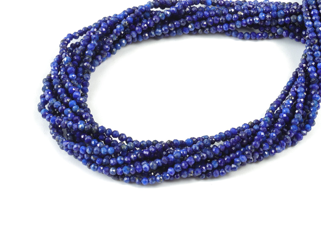 Lapis Lazuli Round Beads 2mm - 15.5 inch - Faceted Round Gemstone Beads - Natural Stone Beads - 2x2mm - NS1157 - DOMEDBAZAAR